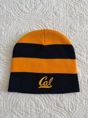 Cal Athletics UC Berkeley Rugby Stripe Embroidered Graphic Beanie One Size